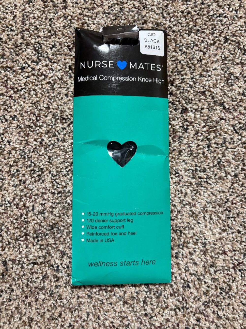 Nurse Mates Women's Black Medically Correct Compression Socks Knee High